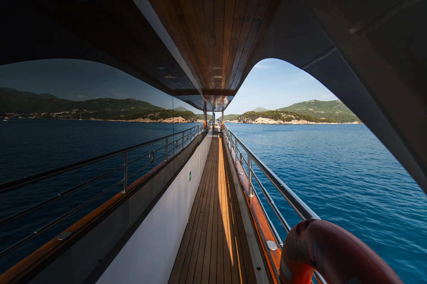 Guests relaxing aboard the yacht